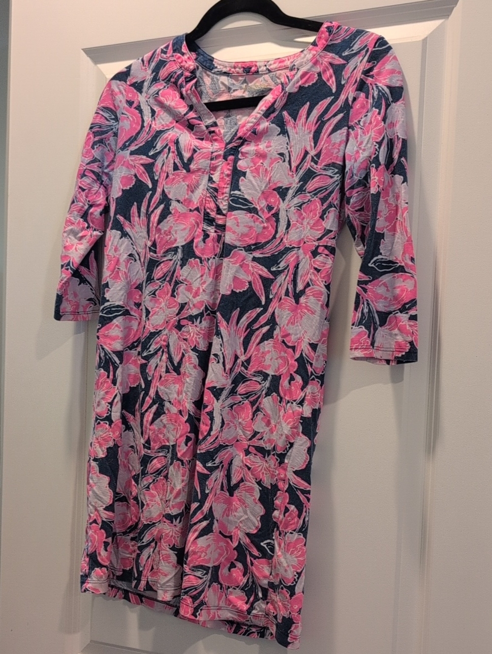 Lilly Pulitzer Daphne T-Shirt Dress Inky Flamingo Pink Size XXS